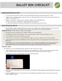 Ballot Box Checklist