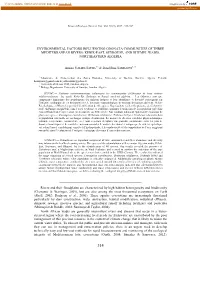Environmental Factors Influencing Odonata Communities of Three Mediterranean Rivers: Kebir-East, Seybouse, and Rhumel Wadis, Northeastern Algeria