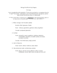 Final Review (By Chapter)