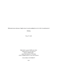 Implications for Understanding the Role of Affect in Mathematical Thinking