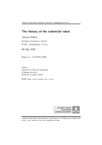 The History of the Industrial Robot