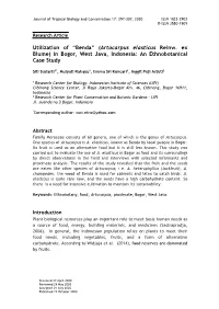 Utilization of “Benda” ( Artocarpus Elasticus Reinw. Ex Blume) In