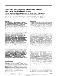 Aberrant Expression of X-Linked Genes Rbap46, Rsk4, and Cldn2 in Breast Cancer