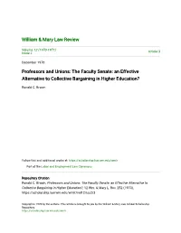 An Effective Alternative to Collective Bargaining in Higher Education?