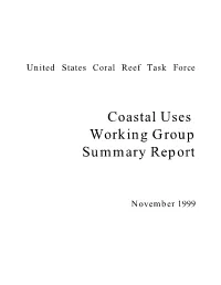 Coastal Uses Working Group Summary Report