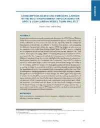 Consumption-Based and Embodied Carbon in the Built Environment: Implications for Apec's Low-Carbon Model Town Project