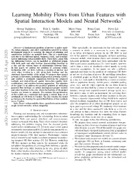 Learning Mobility Flows from Urban Features with Spatial Interaction Models and Neural Networks*