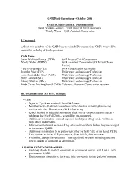 QAR Field Operations – May 2005