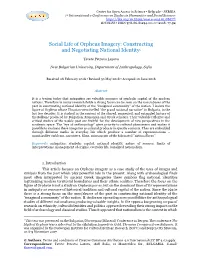 Social Life of Orpheus Imagery: Constructing and Negotiating National Identity1