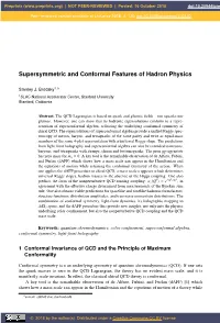 Supersymmetric and Conformal Features of Hadron Physics