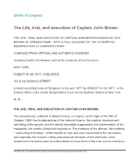 The Life, Trial, and Execution of Captain John Brown : A