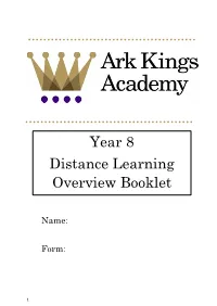 Year 8 Distance Learning Overview Booklet
