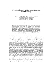A Bayesian Framework for Cross-Situational Word-Learning