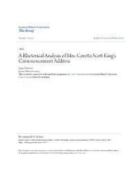 A Rhetorical Analysis of Mrs. Coretta Scott King's Commencement Address