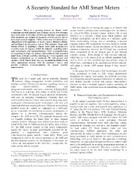 A Security Standard for AMI Smart Meters 1