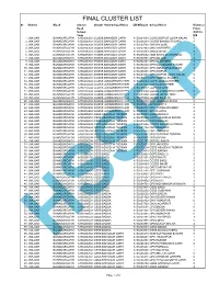 Final Cluster List