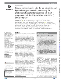 Ginseng Polysaccharides Alter the Gut Microbiota and Kynurenine
