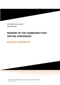 Memory of the Communist Past Virtual Conference