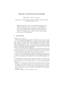 Monads for Functional Programming
