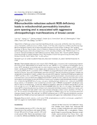 Ribonucleotide Reductase Subunit M2B Deficiency Leads To