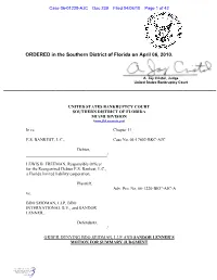 Freeman Proposed Order on BDO Motion for Summary