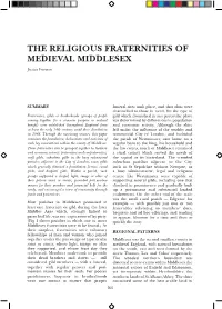 The Religious Fraternities of Medieval Middlesex