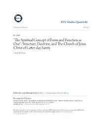 "The Spiritual Concept of Form and Function As One": Structure, D