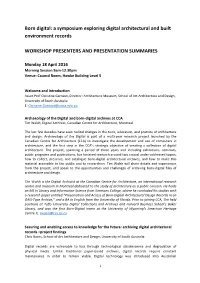 A Symposium Exploring Digital Architectural and Built Environment Records