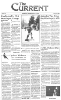 April 27, 1992 Candidates for SGA Asbestos Tips Bring Want Input, Change Hard Feelings in ASO 'II by Thomas J