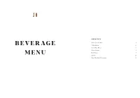 Beverage Menu