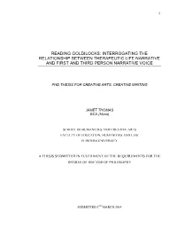 Reading Goldilocks: Interrogating the Relationship Between Therapeutic Life Narrative and First and Third Person Narrative Voice
