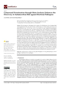 Compound Prioritization Through Meta-Analysis Enhances the Discovery of Antimicrobial Hits Against Bacterial Pathogens