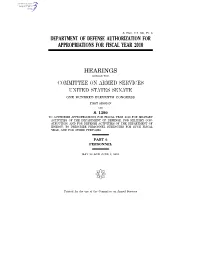 Department of Defense Authorization for Appropriations for Fiscal Year 2010