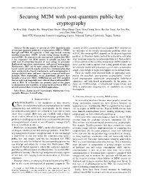 Securing M2M with Post-Quantum Public-Key Cryptography