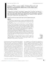 Using an FFQ to Assess Intakes of Dietary Flavonols and Flavones