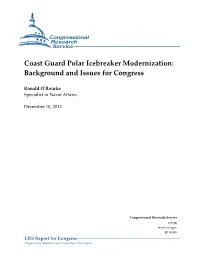 Coast Guard Polar Icebreaker Modernization: Background and Issues for Congress