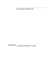 HP Omnibook 2000/5700 PC Corporate Evaluator's Guide, Not