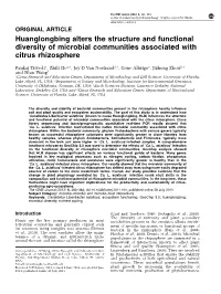 Huanglongbing Alters the Structure and Functional Diversity of Microbial Communities Associated with Citrus Rhizosphere