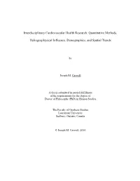 Interdisciplinary Cardiovascular Health Research: Quantitative Methods