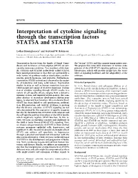 Interpretation of Cytokine Signaling Through the Transcription Factors STAT5A and STAT5B