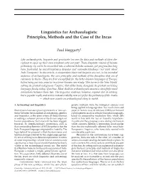 Linguistics for Archaeologists: Principles, Methods and the Case of the Incas