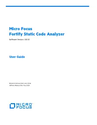 Micro Focus Fortify Static Code Analyzer User Guide