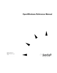 Openwindows Reference Manual