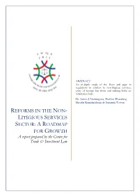 Reforms in the Non-Litigious Services Sector