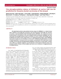 The Phosphorylation Status of PIP5K1C at Serine 448 Can Be Predictive for Invasive Ductal Carcinoma of the Breast