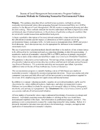 Bureau of Land Management Socioeconomics Program Guidance Economic Methods for Estimating Nonmarket Environmental Values