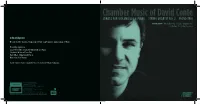 Chamber Music of David Conte SONATA for VIOLONCELLO & PIANO STRING QUARTET NO