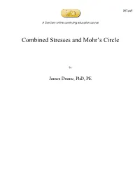 Combined Stresses and Mohr's Circle