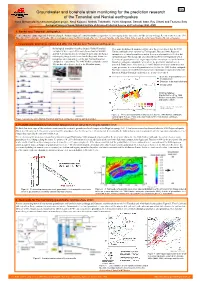 Groundwater and Borehole Strain Monitoring for the Prediction