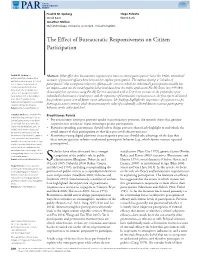The Effect of Bureaucratic Responsiveness on Citizen Participation